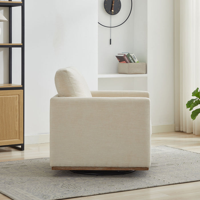 Square Upholstered Swivel Accent Chair
