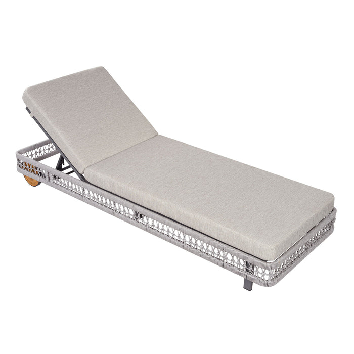Outdoor Chaise Lounge & Wheels, 5 Position Adjustable Backrest
