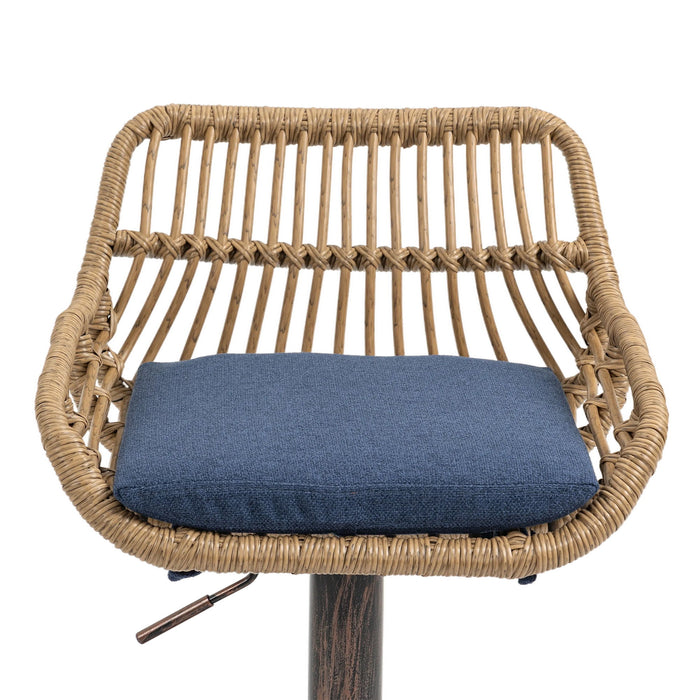 Modern Swivel Bar Stools Adjustable Counter Chairs With Footrest (Set of 2)