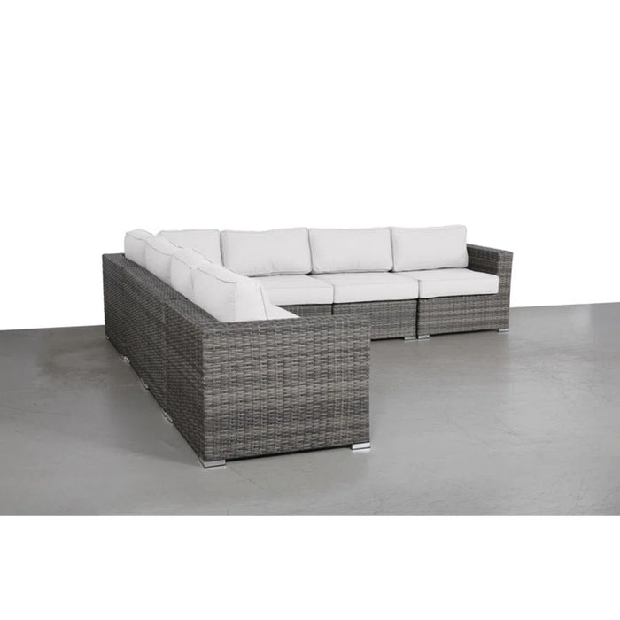 Luxurious Wicker Patio Sectional With Weather Resistant Sunbrella Cushions