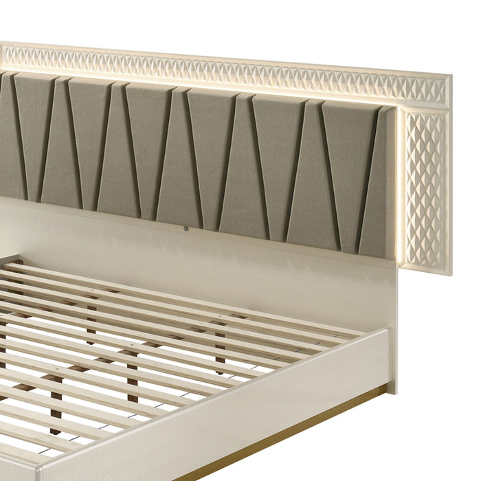 Stanley - Bed With LED Upholstered Headboard