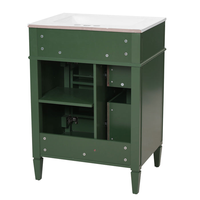 Bathroom Vanity With Top Sink, Storage Cabinet With 2 Drawers And Tip-Out Drawer