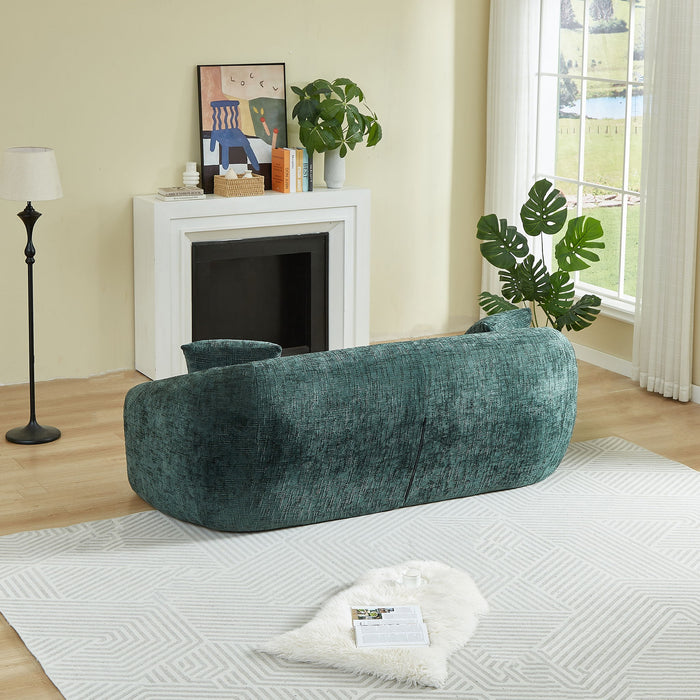 Curved Convertible Sofa, 2 In 1 Fold Out Bed With Pull Out Base And Deep Seat