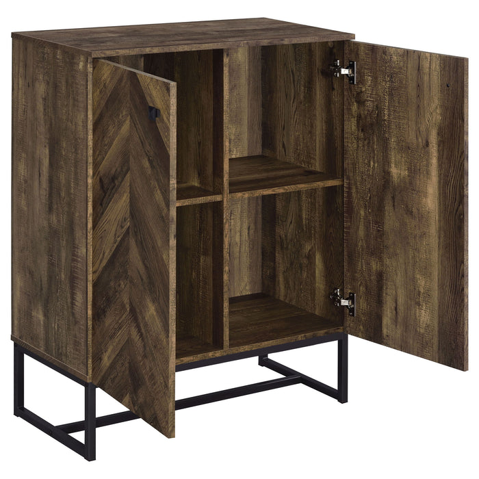 Sager - 4 Shelf Accent Cabinet - Oak
