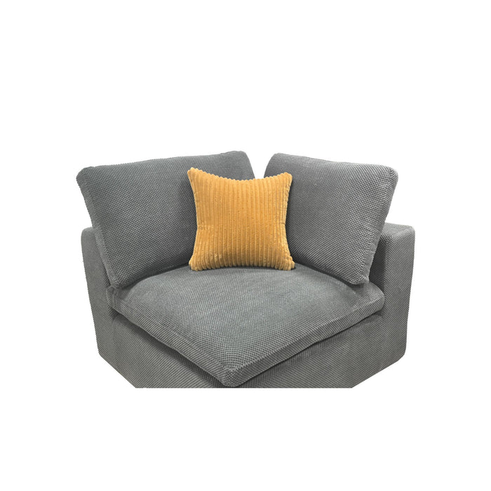 Upholstery Full Compressed Modular Sectional With Toss Pillows - Light Gray