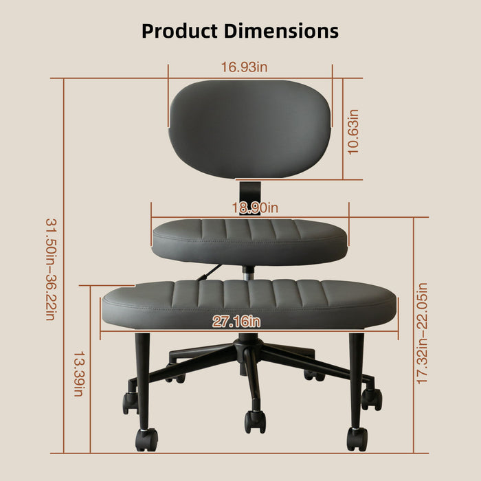 Ergonomic Cross Legged Office Chair With Back Support