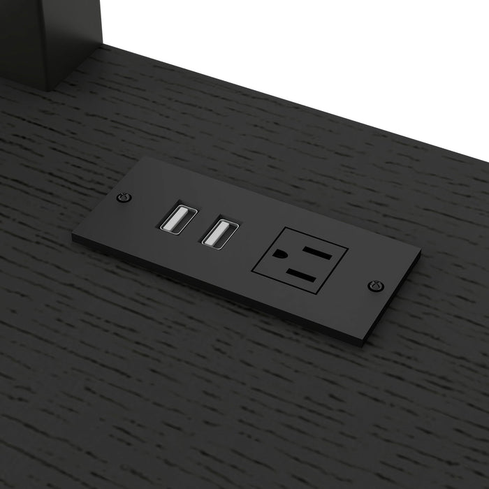 Twin Over Full L Shaped Bunk & Loft Bed With Built-In Wardrobe, Desk, And USB Ports - Black