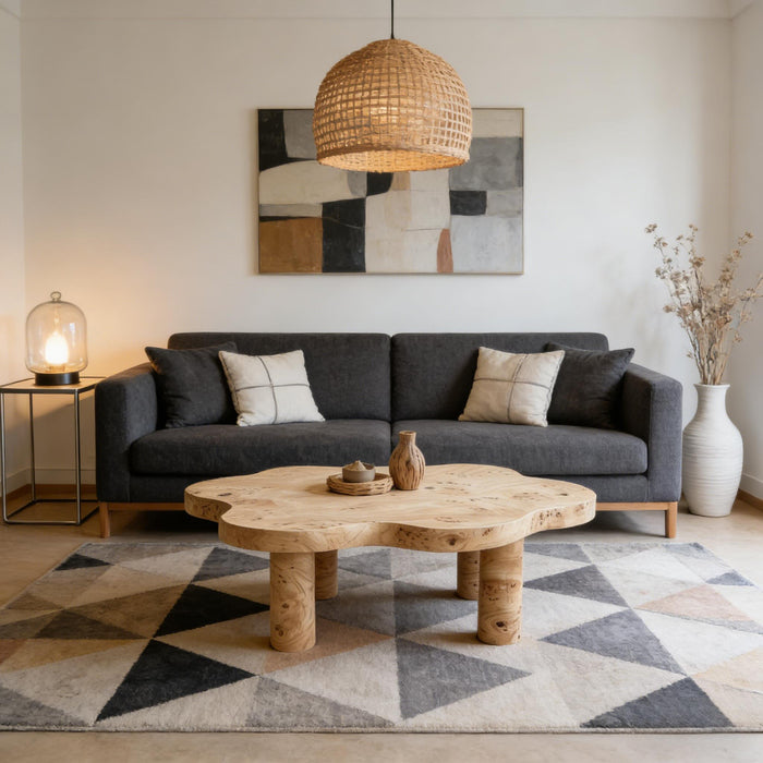 Cloud Shaped Coffee Table With 4 Round Legs