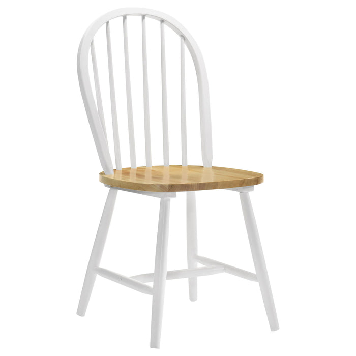 Greer - 5 Piece Dining Set With Drop Down Leaf Table And Curved Back Chairs - White