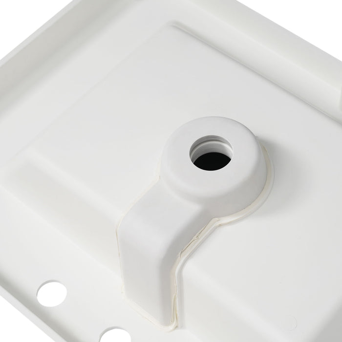 Vanity Top With Undermount Rectangular Double Sinks, Faucet Holes - White