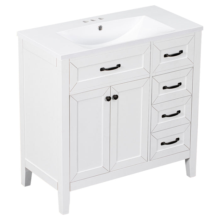 Modern Bathroom Vanity With Sink, Freestanding With Drawers And Doors