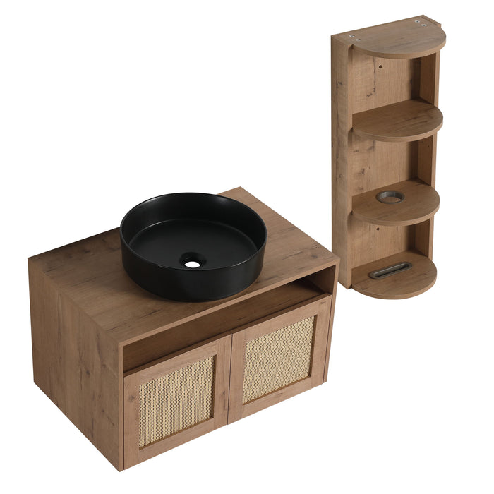 Bathroom Vanity & Art Sink And Storage Rack, Float Mounting Design