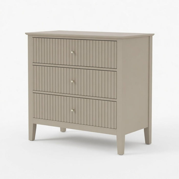 Fluted 3 Drawer Nightstand With Soft Close Slides