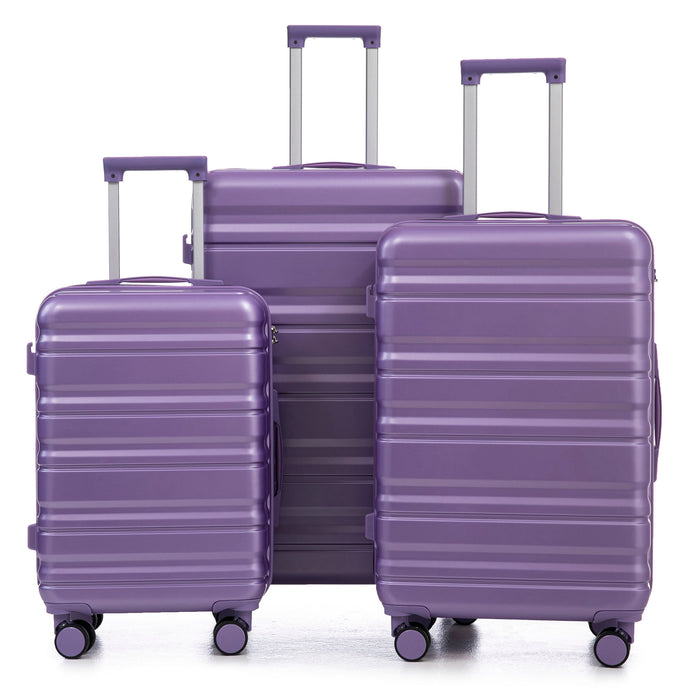 Tourist 3 Piece Luggage Set, Combination Lock, Durable Hard Shell With 360° Silent Wheels