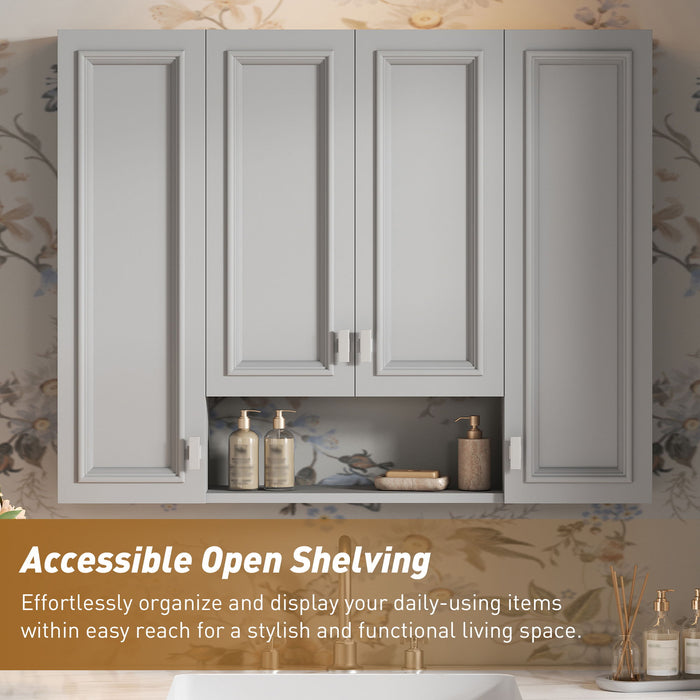 Wall Mounted Bathroom Cabinet With 5 Adjustable Shelves