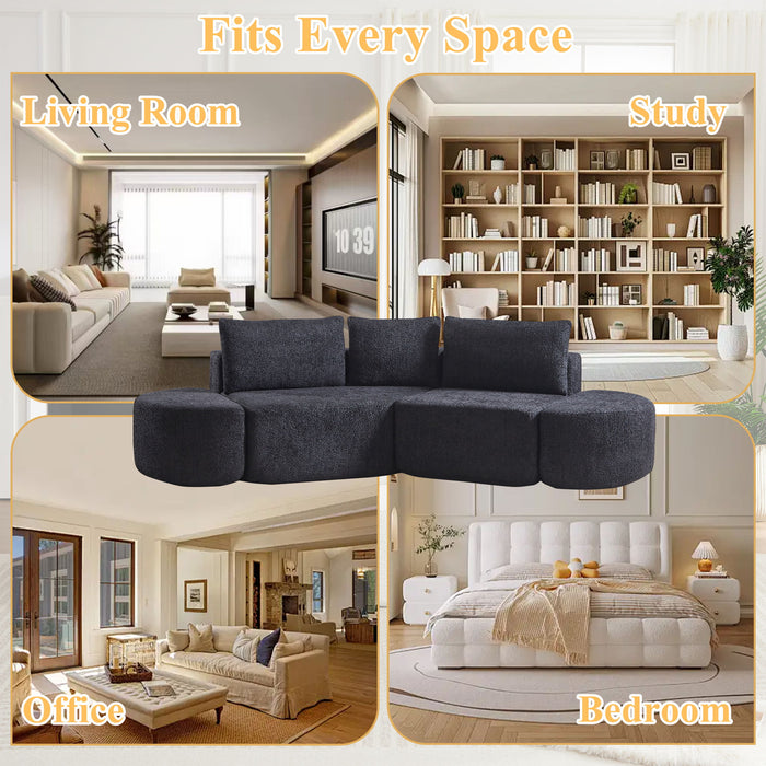 V - Shaped Modular Sofa Set With 3 Pillow