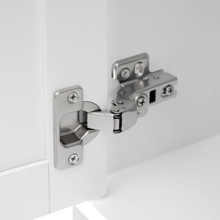 Freestanding Tall Bathroom Cabinet With Soft Close Doors And Adjustable Shelves