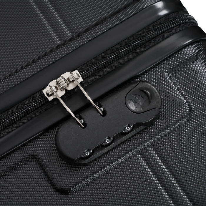 6 Piece Lightweight Hardshell Luggage Set With Double Spinner Wheels, Password Lock