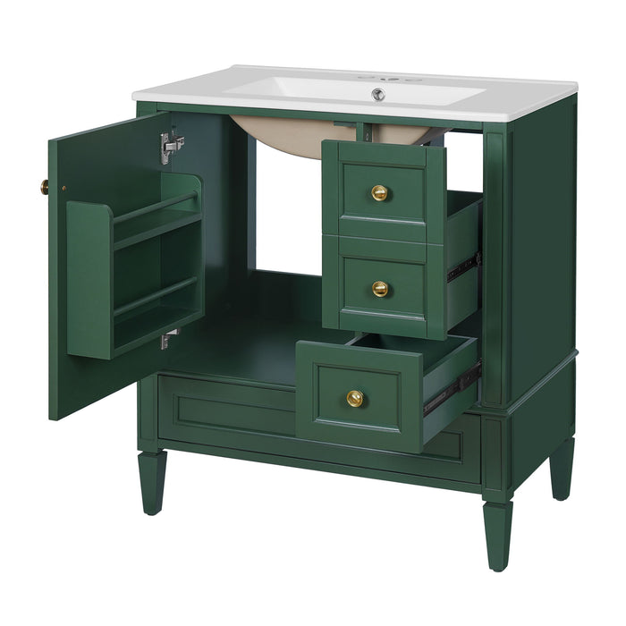 Bathroom Vanity With Sink, 3 Drawer Storage Cabinet