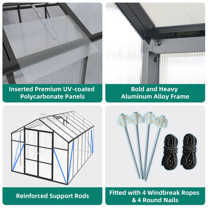 Gain Height Windproof Greenhouse All Season Outdoor Garden Shelter