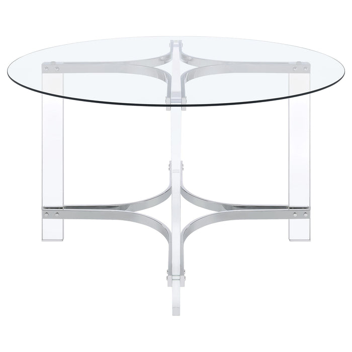 Uptown - 5 Piece Round Dining Set - Chrome