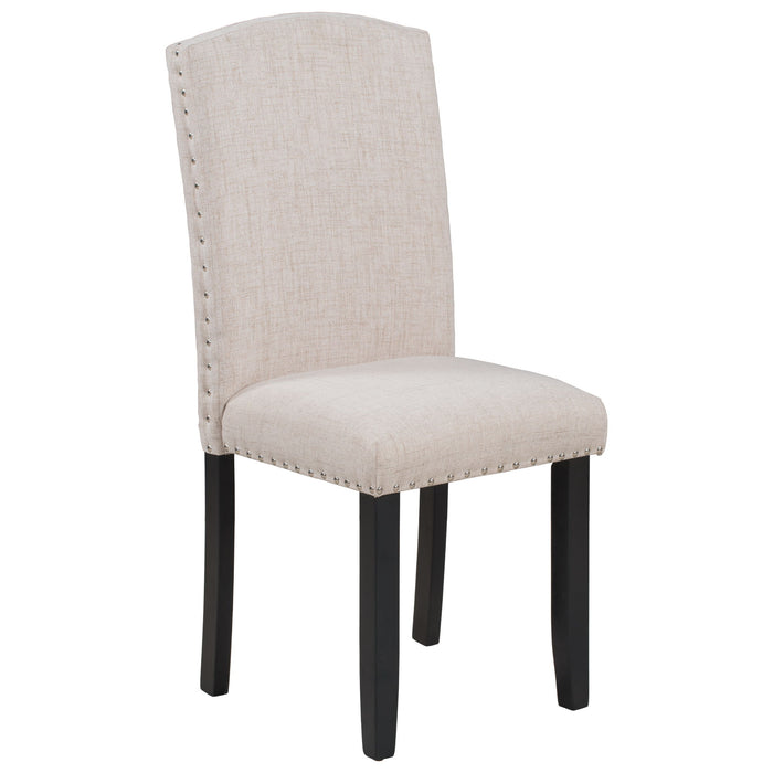 6 Piece Dining Set With V - Legs - White