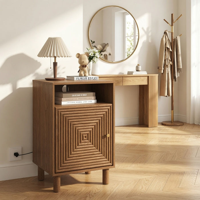 Nightstand With Charging Station & Storage
