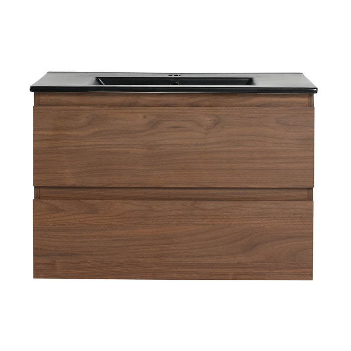 Wall Mounted Bathroom Vanity With Sink, 2 Soft Close Drawers