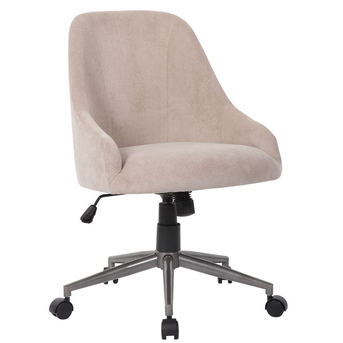Enveloping Bucket Back Swivel Computer Chair For Home Decor - Beige