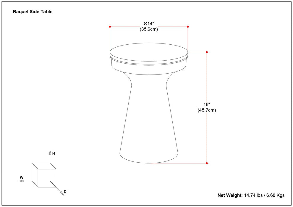 Raquel - Side Table - Antique Brass / White