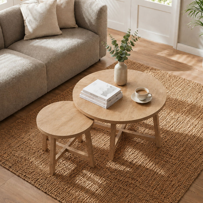 Round Nesting Stackable Tables For Living Room
