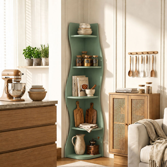 5 Tier S - Shaped Corner Shelf For Living Room