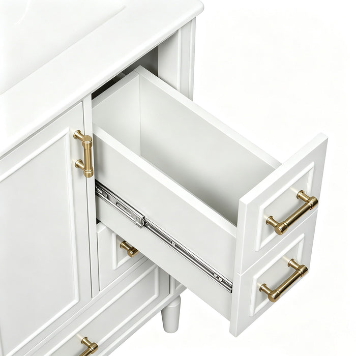 Modern Bathroom Vanity With Sink, Soft Close Doors, 3 Drawers