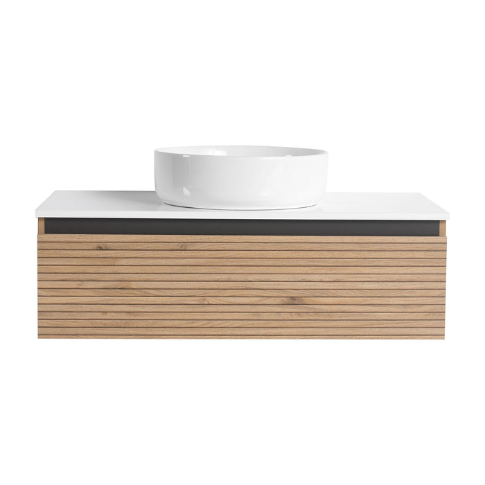 Wall Mounted Bathroom Vanity With Art Sink & 1 Soft Close Drawer
