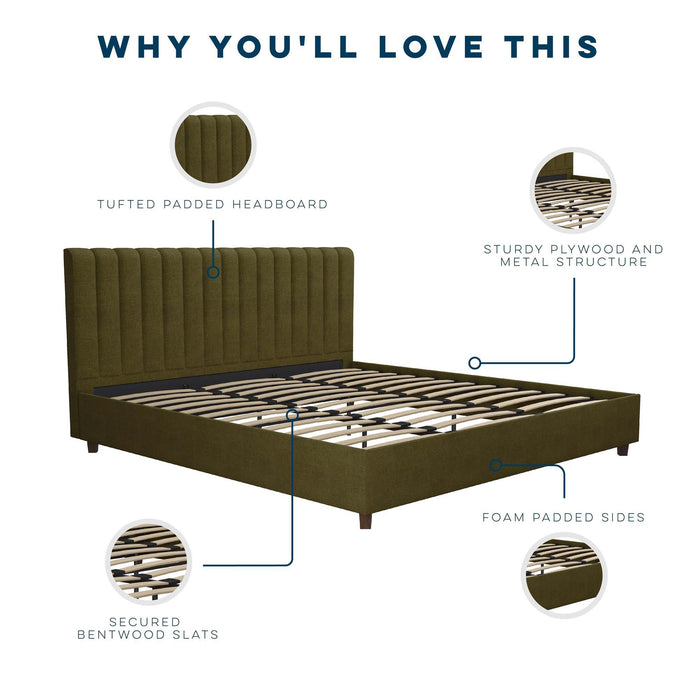 Brittany - King Bed - Green