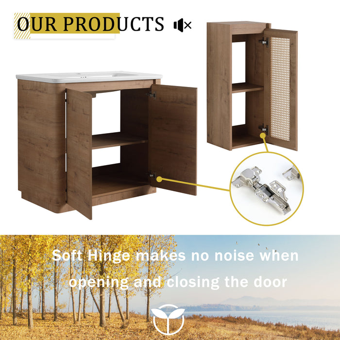 Freestanding Bathroom Vanity With Sink And 2 Soft Close Doors