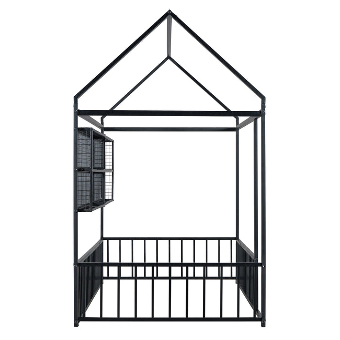 House Frame With Fence And Shelves