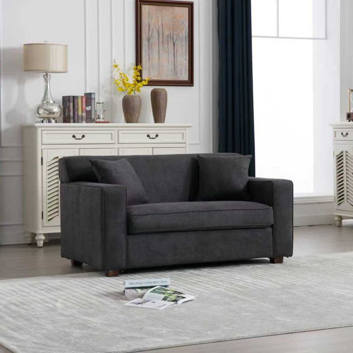 2 In 1 Lounge Chair With 4" Mattress & 2 Throw Pillows - Gray