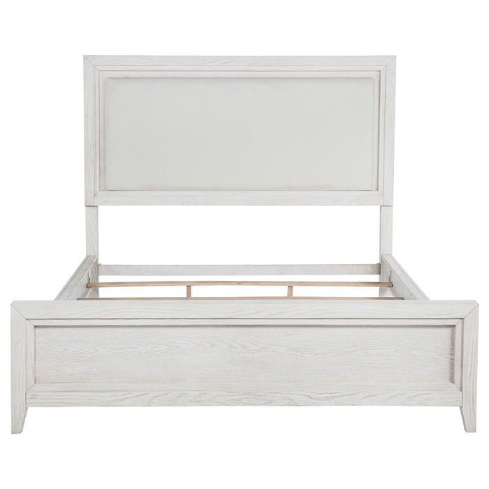 Inverness - Eastern King Panel Bed With Padded Headboard - White