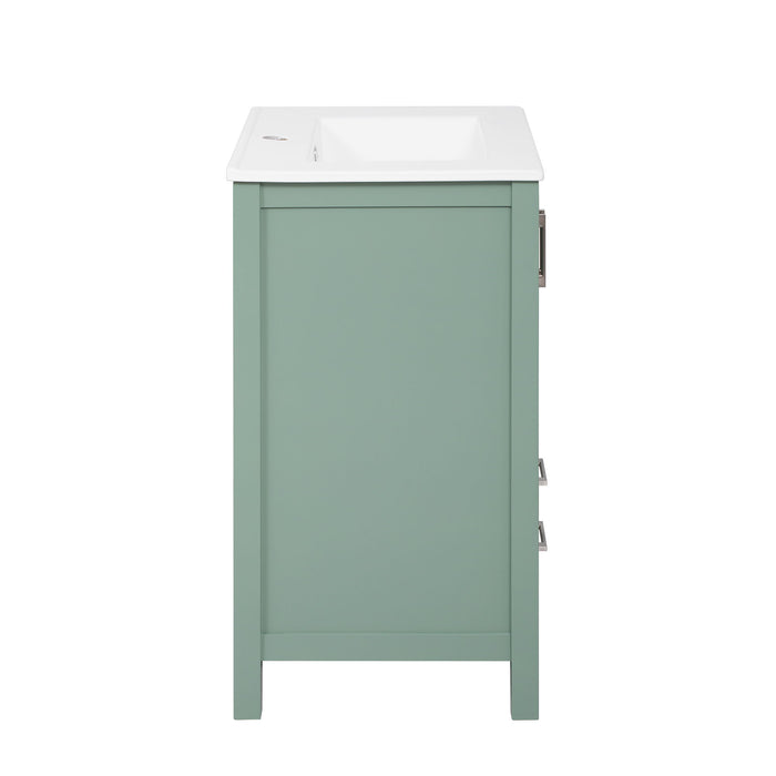 Bathroom Vanity With Sink Combo, Freestanding Storage Cabinet, Soft Closing Doors - Green