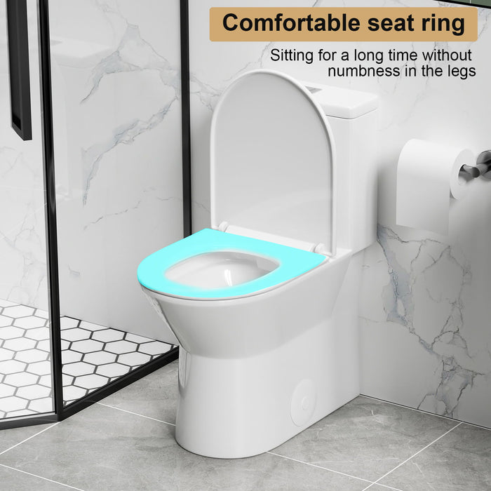 1 Piece Toilet With Dual Flush & Rimless Bowl - Glossy White
