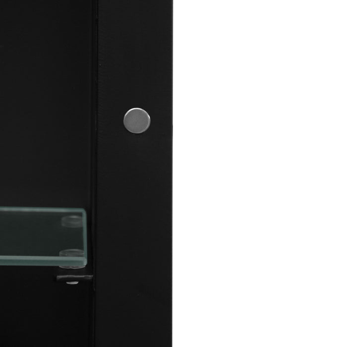 Rectangle Medicine Cabinet Mirror Bathroom Mirror With Storage Wall Mounted Medicine Mirror Cabinet With LED - Black