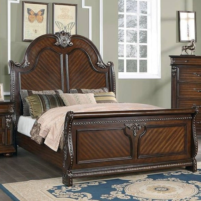 Queen Size Bed Panel Headboard And Footboard - Brown