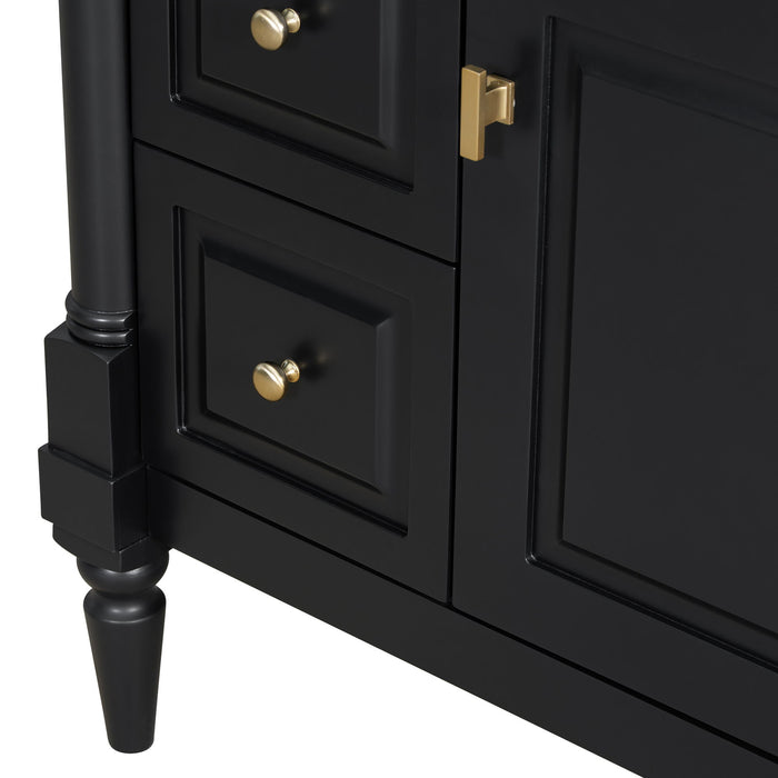 Modern Bathroom Vanity With Sink, Freestanding Cabinet With Flip Drawer & Adjustable Shelf