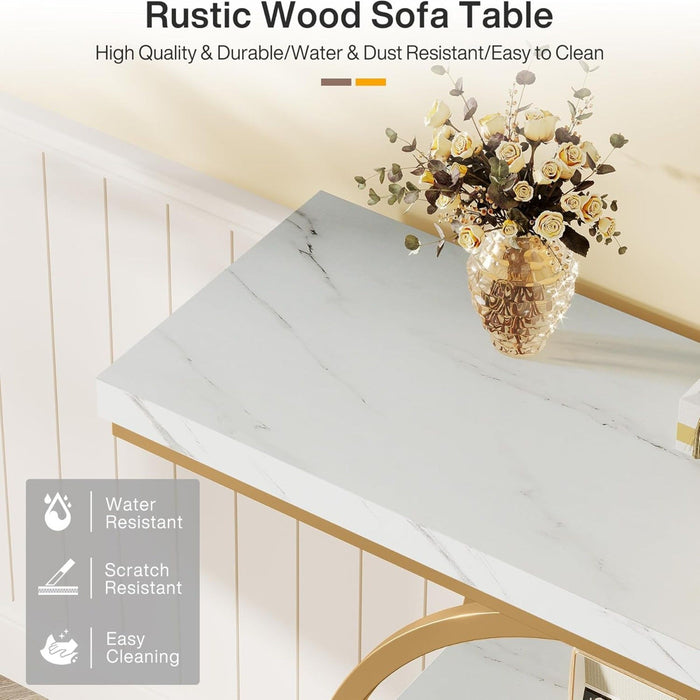 Console Table With 4 Tier Design For Living Hallway