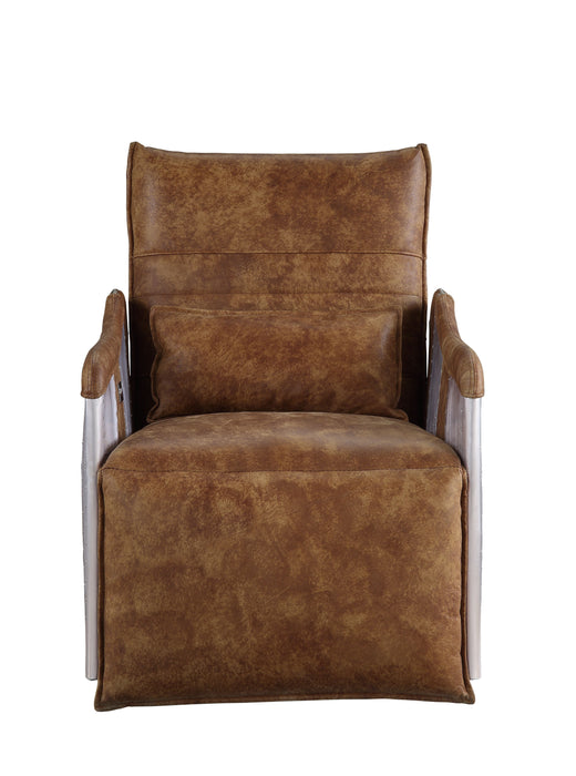 Qalurne - Power Motion Recliner With Swivel - Two Tone Mocha