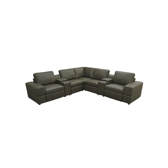 Upholstered Large Arms Sectional With Recliner Seats