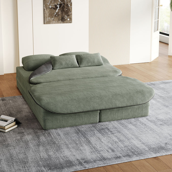 2 In 1 Foldable Sofa Bed With Multi Functional Blanket