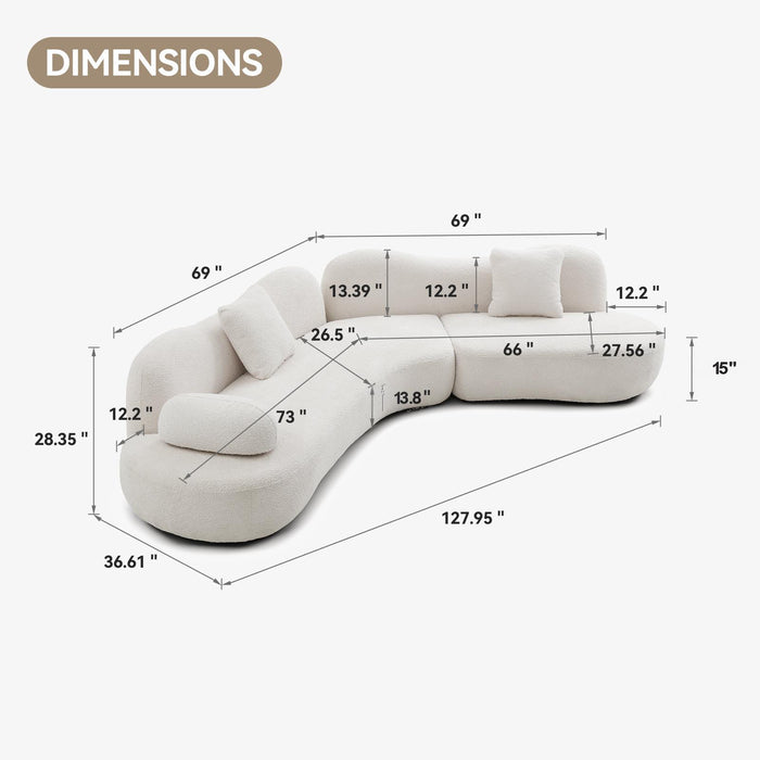 Modern Curved Modular 5 Seater Sofa