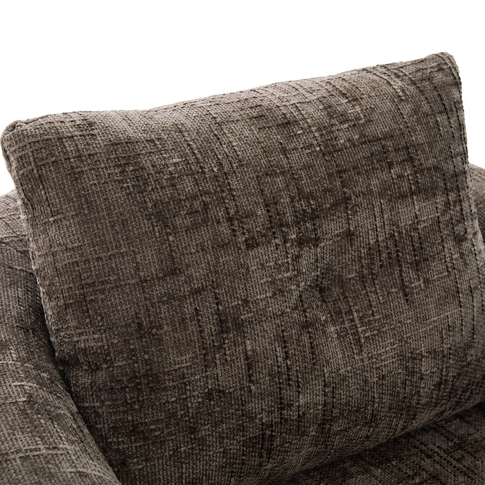 Modern Swivel Barrel Chair With Dual-Layer Cushion